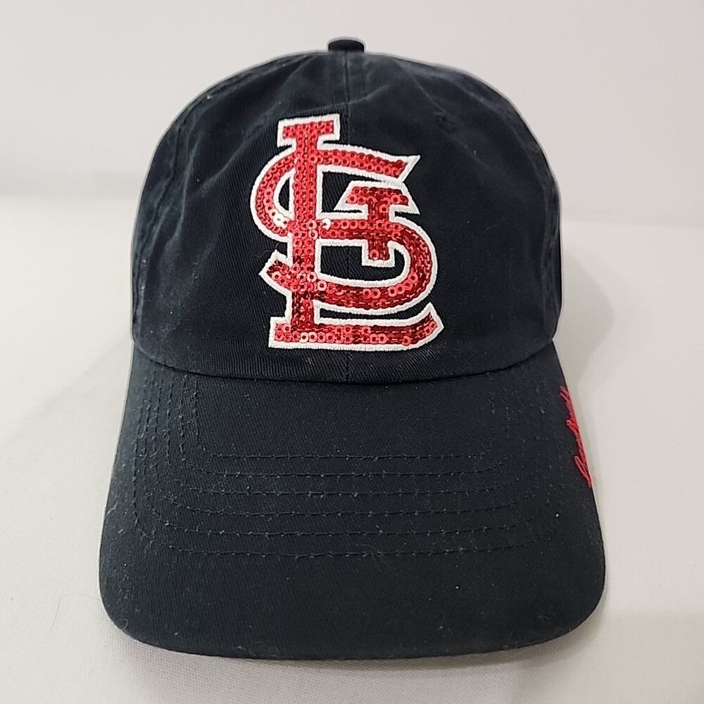 St. Louis Cardinals Black Baseball Hat Bap Red Sequin Logo '47 Embroidered MLB